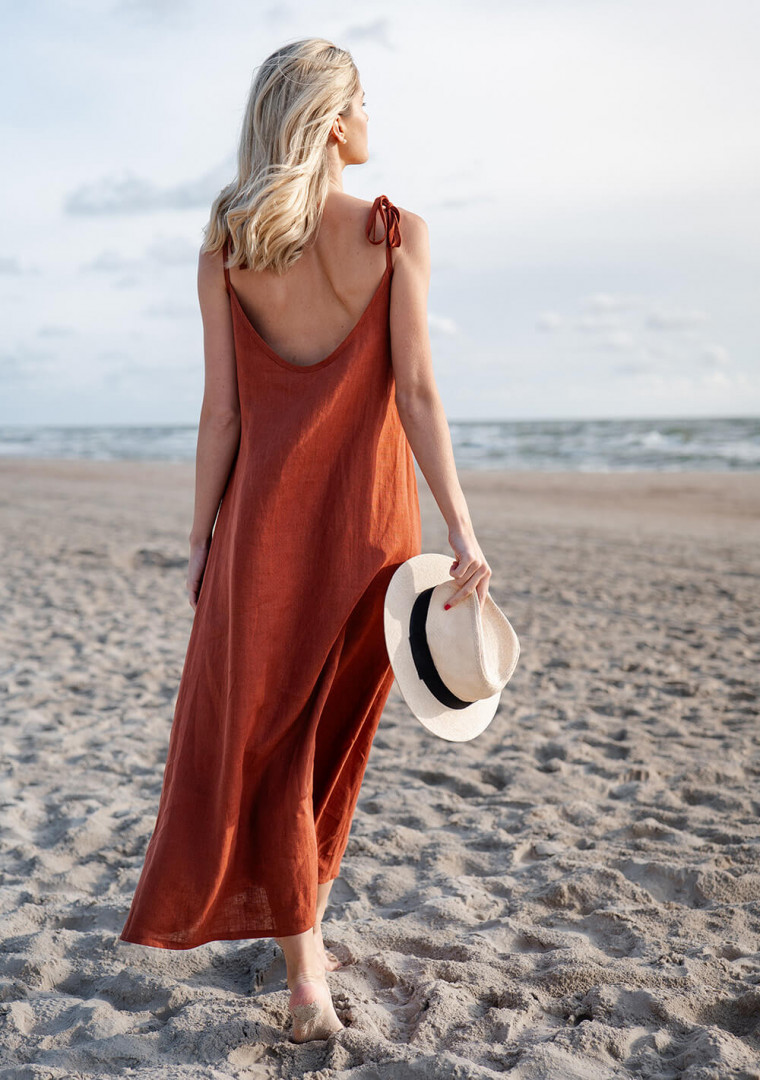 Open back linen maxi dress Winona Open back linen maxi dress Winona