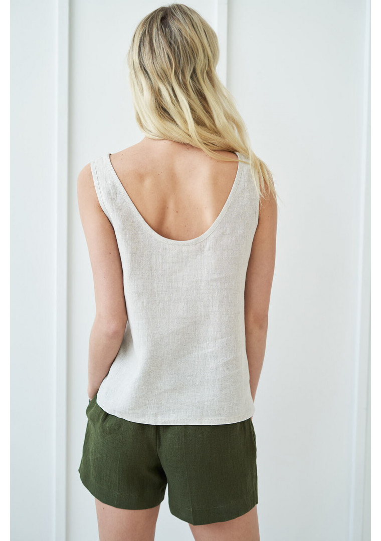Open back linen top Leigh