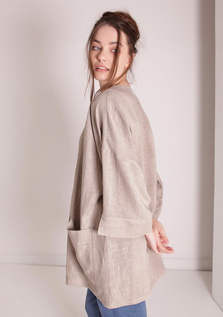 Oversized linen cardigan Devonne