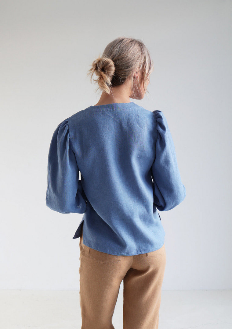 Puff sleeve linen blouse Eloise