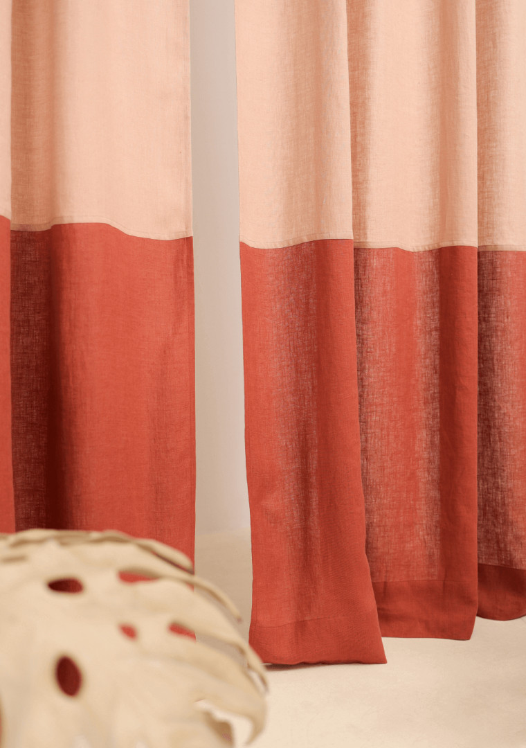 Semi sheer linen curtains set of 2