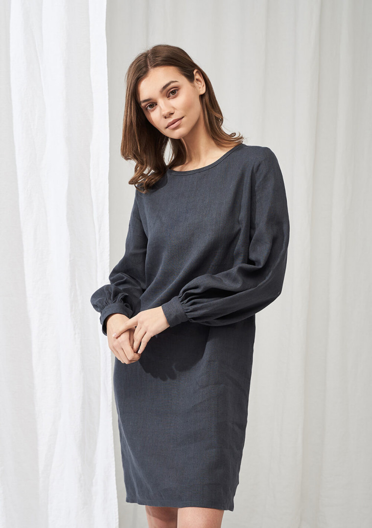 Linen balloon sleeve dress Cecilia Linen balloon sleeve dress Cecilia