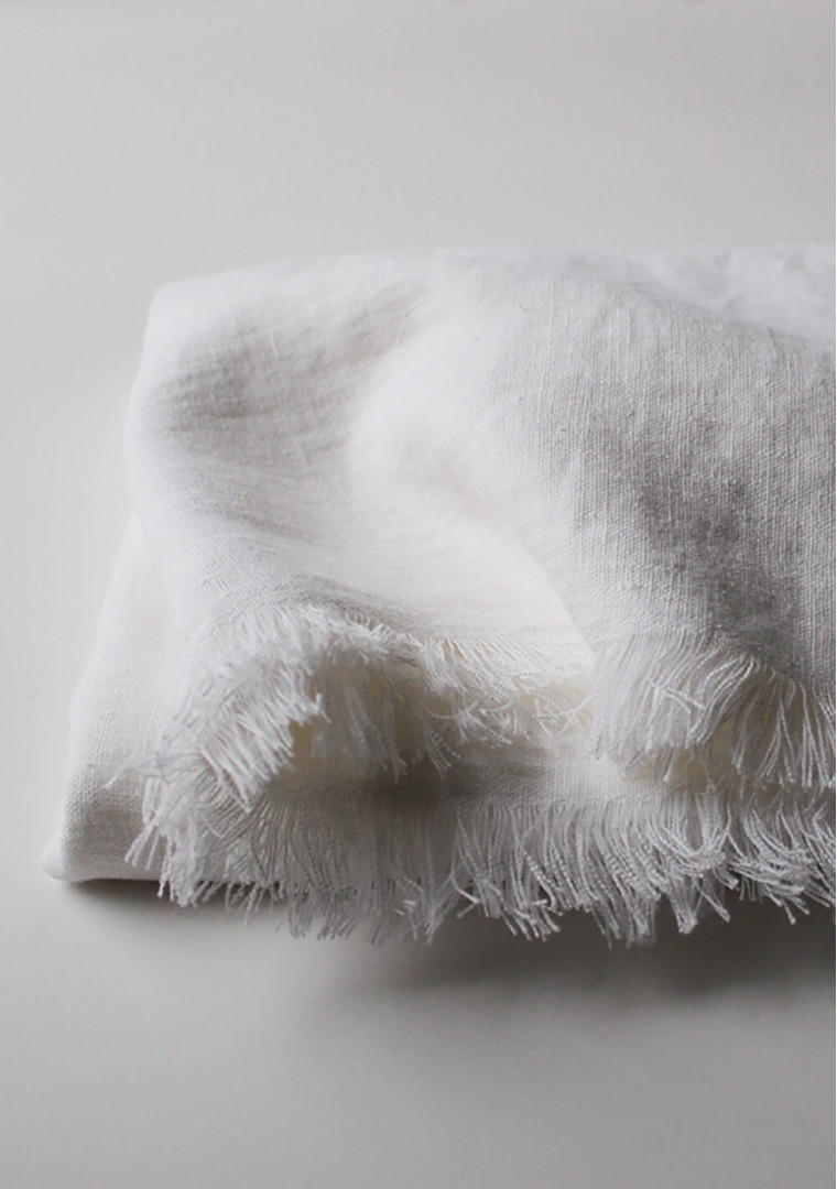 Softened linen throw
