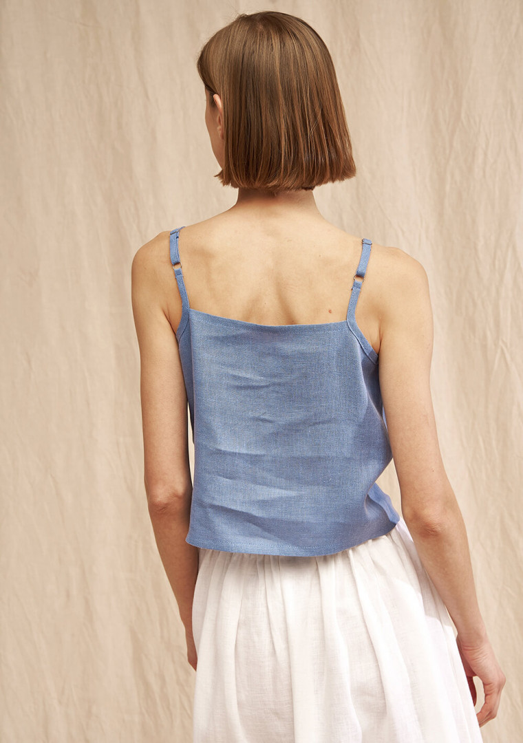 Spaghetti strap top in cropped length Skylar