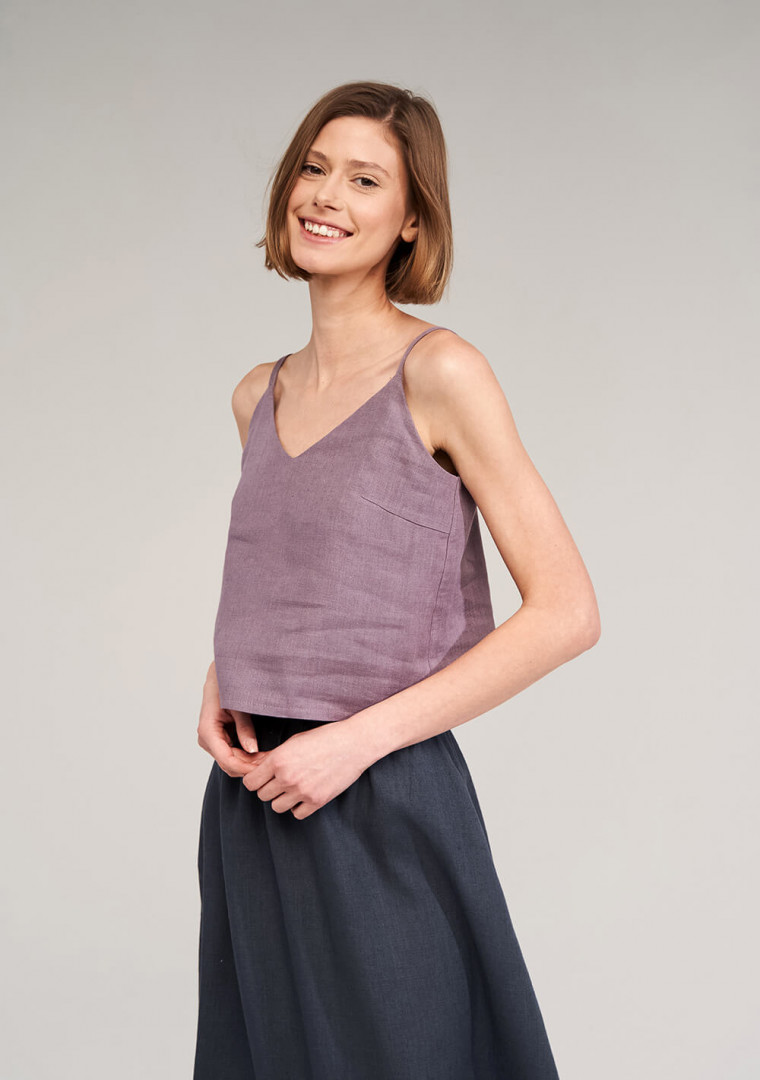 Strap linen top Meadow
