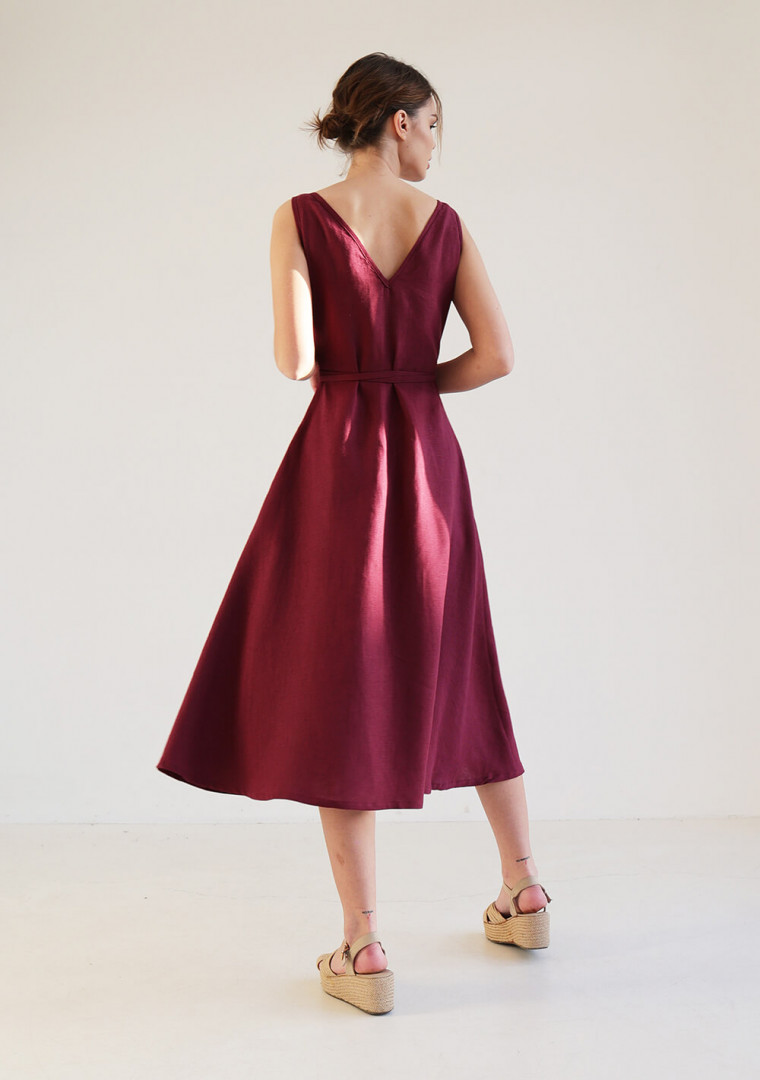 V neck linen dress Rosie